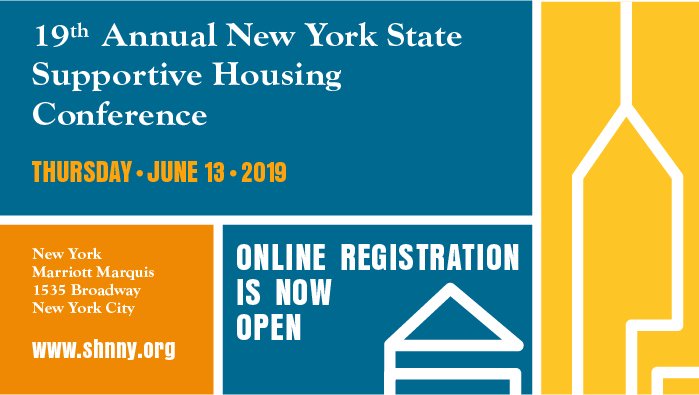 theNetworkNY's tweet photo. On June 13th, the #supportivehousing world gathers for the Annual #NYS #SupportiveHousing Conference @MHMarquisNYC! We can't wait. Keep posted here on Twitter for updates on our #NetworkConf19 panels & presenters... And don't wait too late to register! At https://t.co/JKPIvu1wHD. https://t.co/fFScTFCKsC