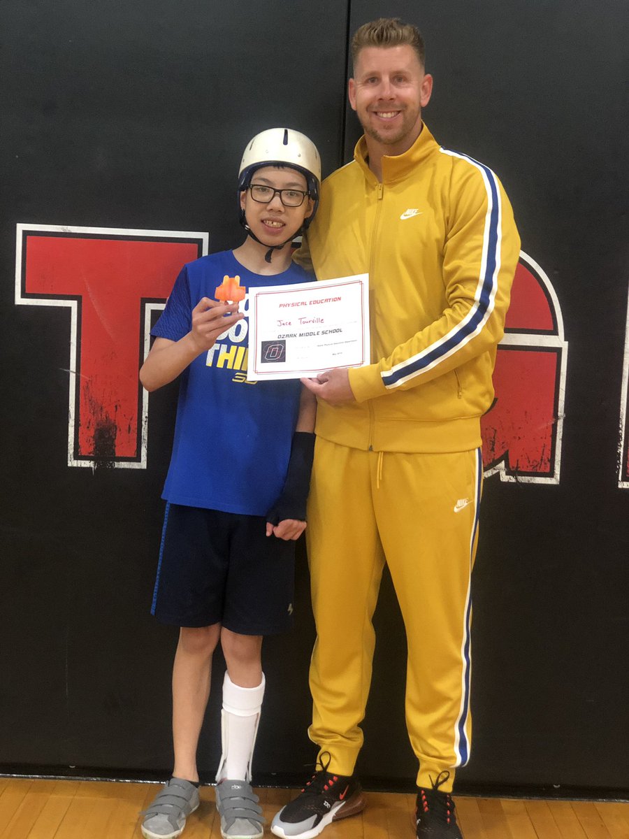 TigersPe's tweet photo. Congratulations to JT on earning excellence in the #PhysicalEducation classroom award for outstanding effort and participation on a daily basis. #GreatPlaceToMove https://t.co/cXaU7b6QVN