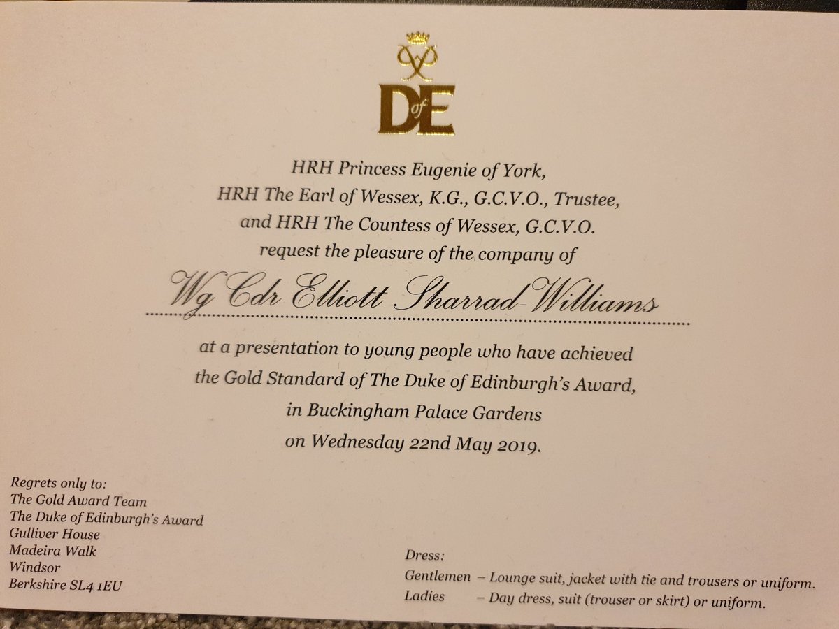 OCStaffsWing's tweet photo. Exceptionally proud to be accompanying 20 Cadets from @staffswing to Buckingham Palace tomorrow to witness them being presented their Gold @DofE by a member of the Royal Family.

#proud https://t.co/Jzksda5s8t