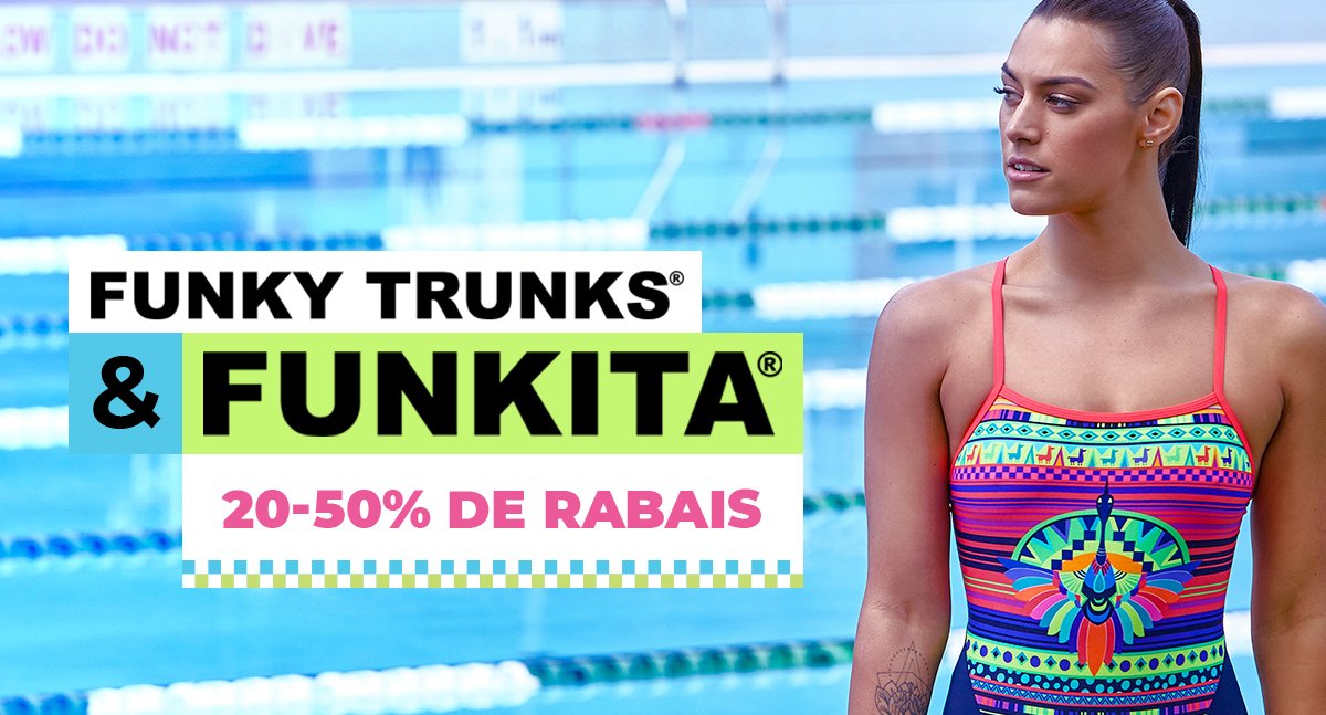 Funky Trunks et Funkita: des maillots et des accessoires aux couleurs franches et aux imprimés audacieux. Faites-en l’essai, vous allez adorer! 
Pour une durée limitée, ils sont en réduction de 20-50%. :)
>> bit.ly/2CQyS1a