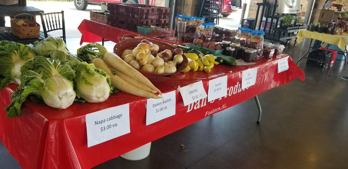 TuscRiverMarket's tweet photo. You asked and we delivered! Some of our other vendors include Miss Emily's Tomatoes, which has hot sauce, honey, hot honey, and of course... Tomato plants! Dan's Produce is here with a selection of fresh vegetables, and Berries Berries with the first blackberries of the season! https://t.co/BWi9lAuWxw