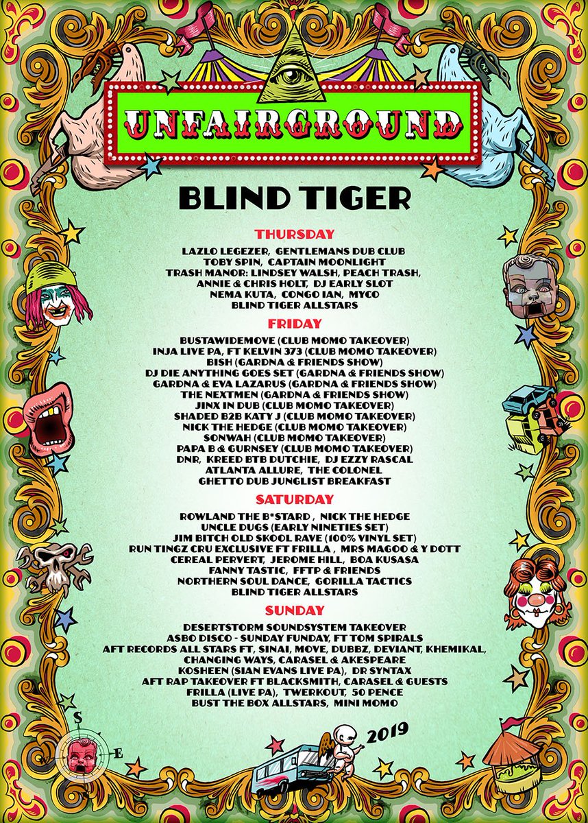 unfairground's tweet photo. This years new venue, The Blind Tiger! #unfairground #glastonburyfestival #naughtycorner #southeastcorner #unfair #uncrew https://t.co/5vlfNePxE2