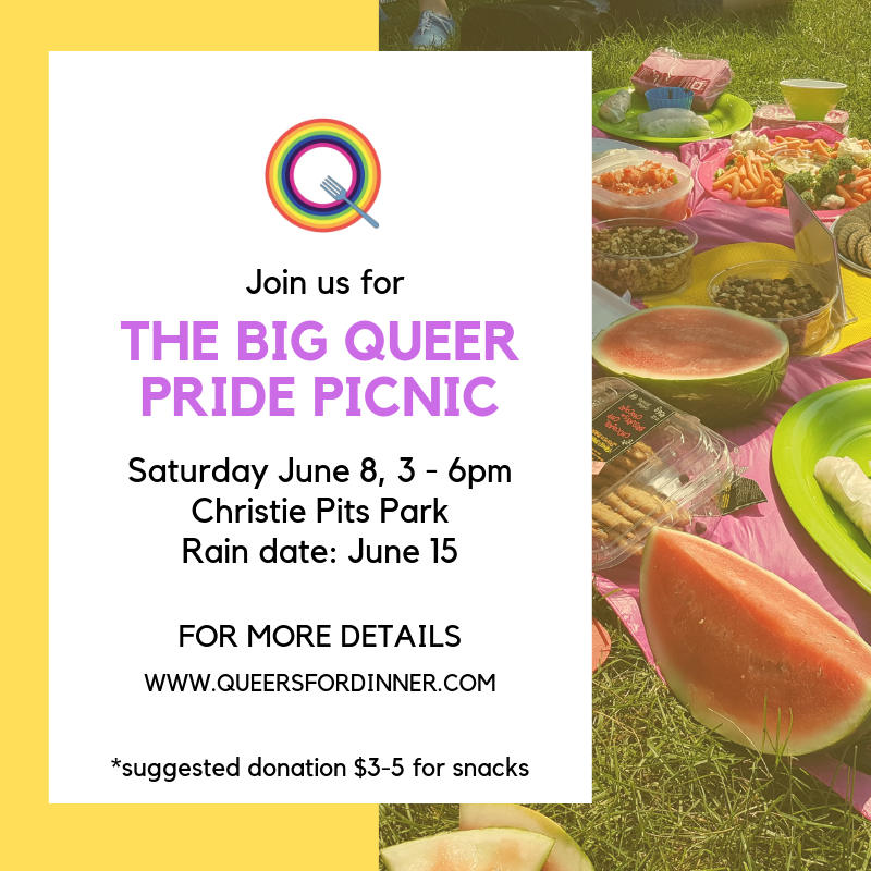 Pride month is almost here! Start your pride off right with a relaxing afternoon of yummy food and new friends. For more details: queersfordinner.com/upcoming-event… #queerfoodies