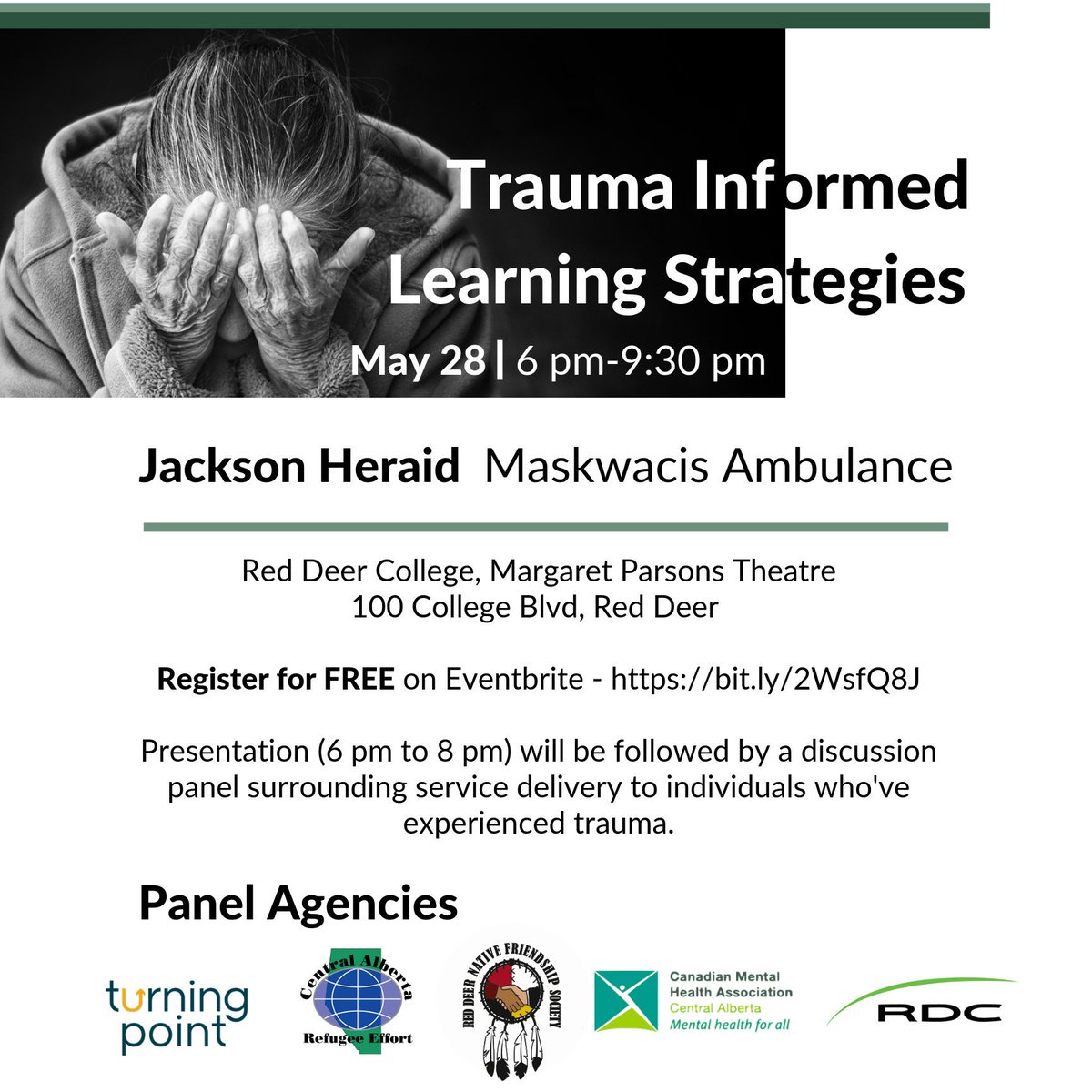 LearningRD's tweet image. Registration is filling up. Don&apos;t miss out. Join #RDNFS, @Immigrant_Centr, @TurningPointAB , @CMHARedDeer, and @RedDeerCollege for this professional development opportunity. 
bit.ly/2WsfQ8J