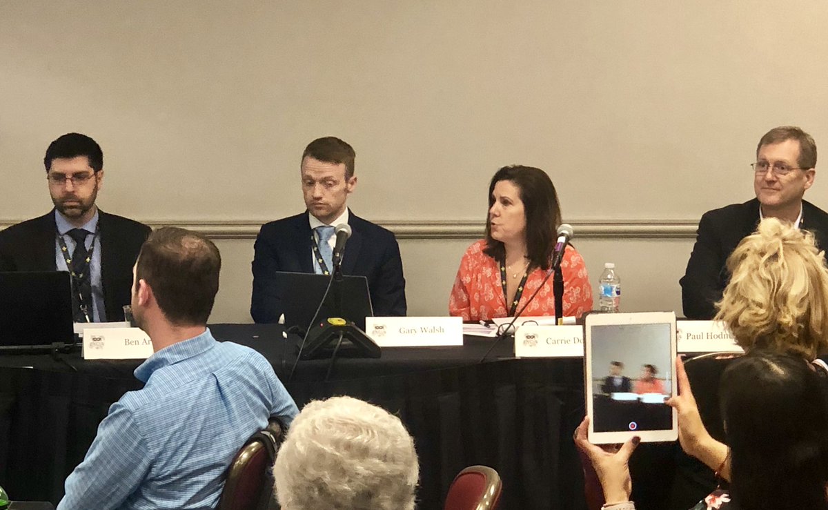 Ben Ark, Gary Walsh, Carrie Dolezal and Paul Hodnefield talking XML Standards with STS Section Chair Rayne Sherman ans delegates. #IACA19