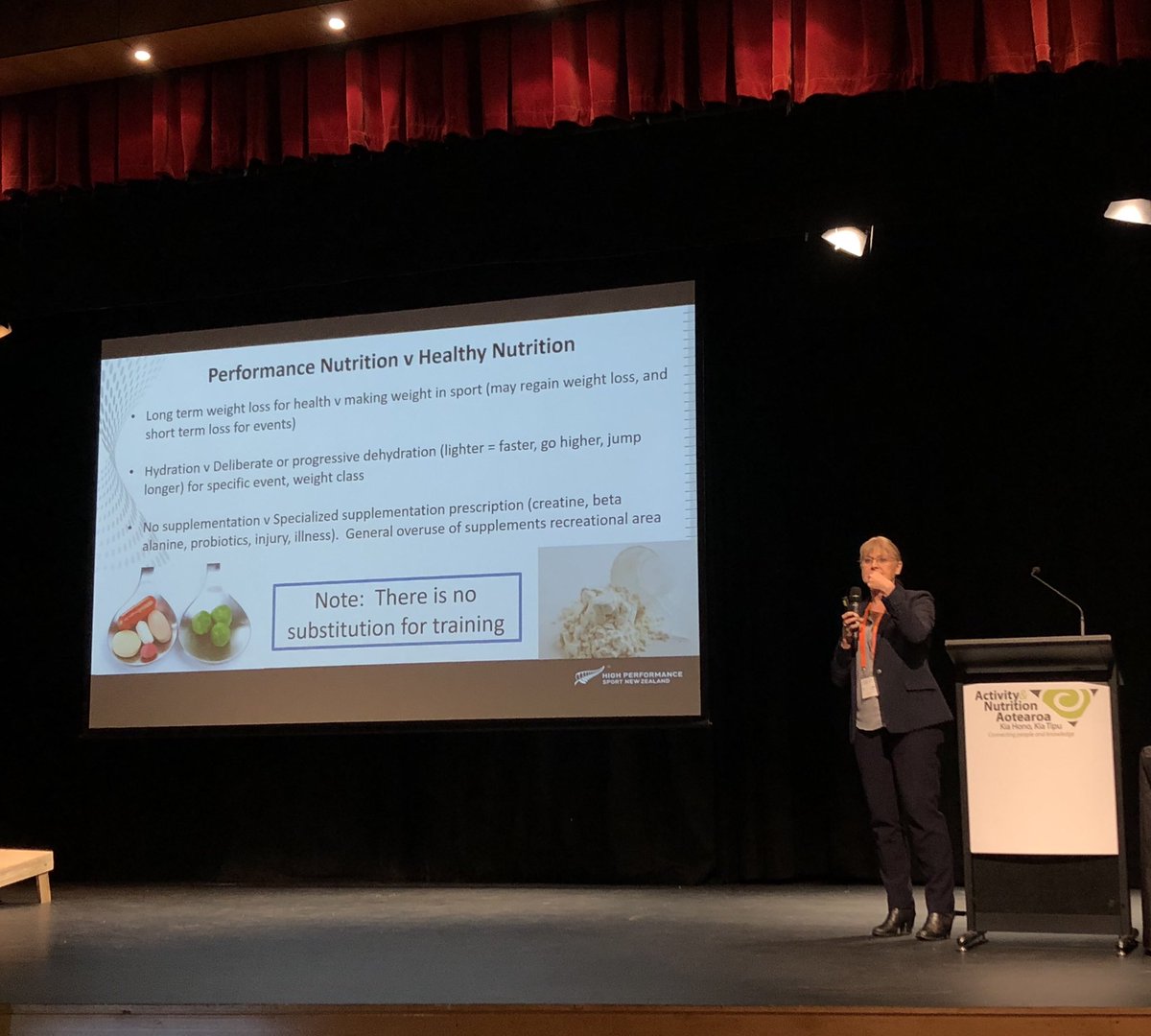 Athletes go to training like we go to work. Elite athlete strategies don’t apply to everyday gym-goers... and might even be dangerous. Jeni Pearce at <a href="/ANA_Aotearoa/">ANA NZ</a> #anaconf19