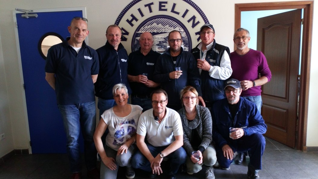 After 20 years Earnie our driver is retiring. Here is is pictured today with the Boulogne team before he heads back to base in Scotland.  They don't make them the same nowadays. #teamwhitelink