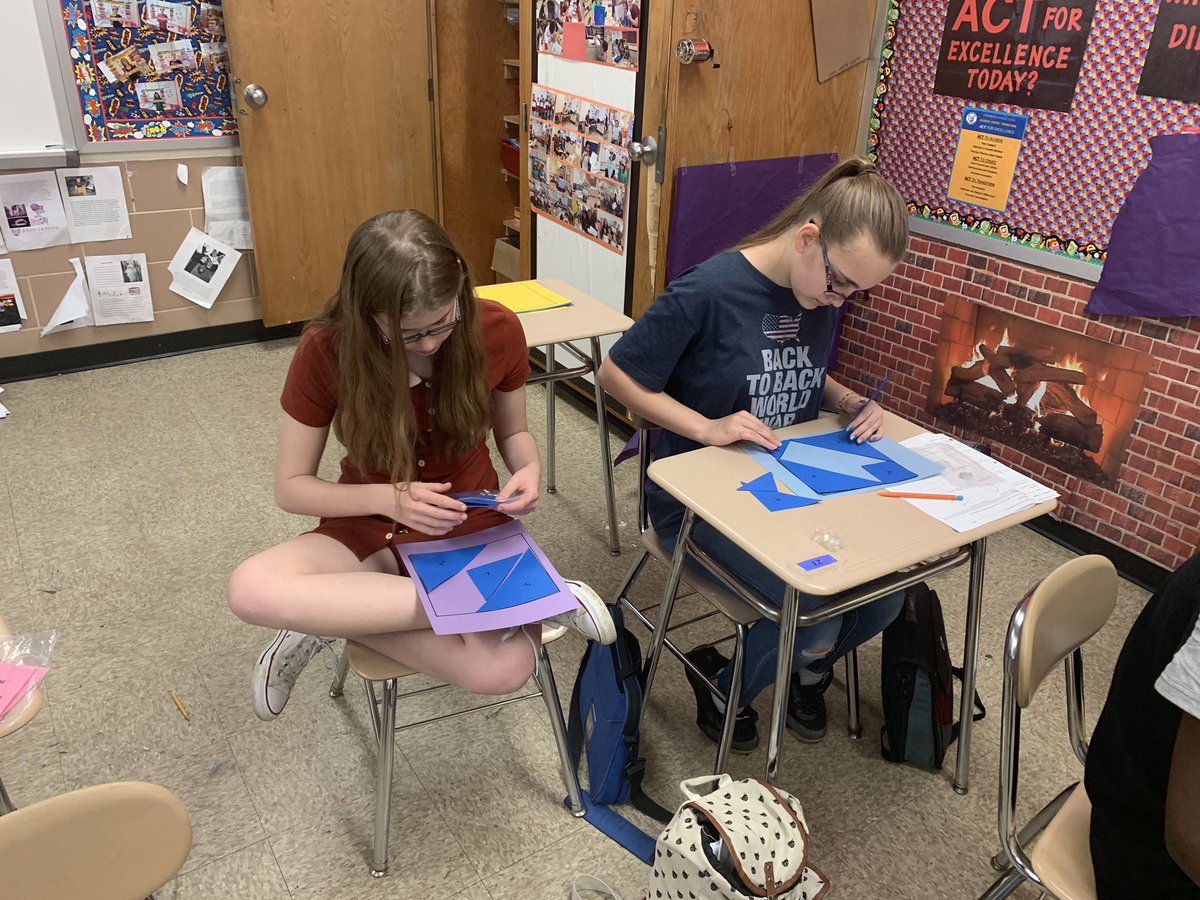 j_eisenberg87's tweet image. Math students @CatonsvilleMS complete #tangrams to decompress after testing @BCPSMATH #brainbreak #perseverant