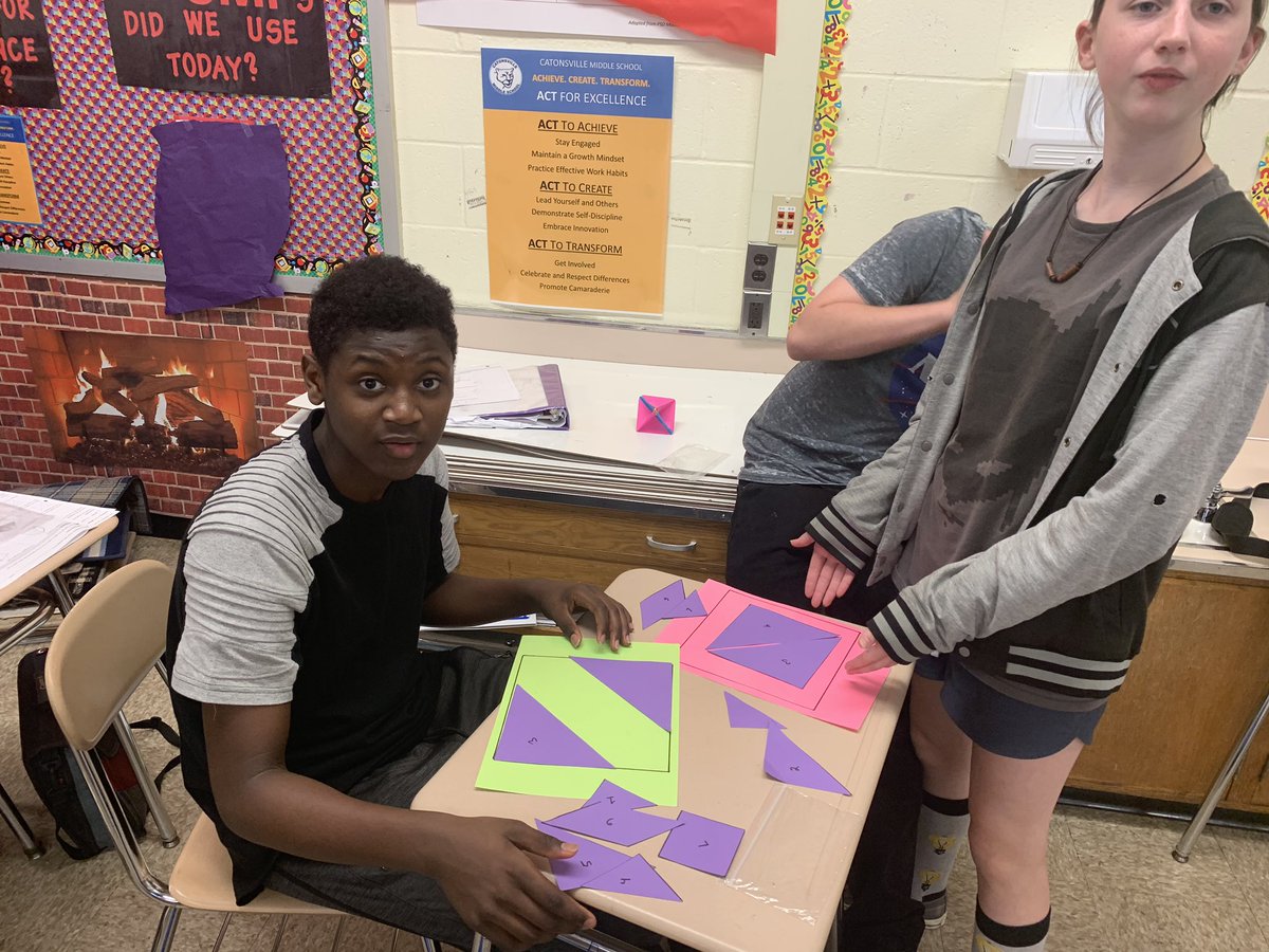 j_eisenberg87's tweet image. Math students @CatonsvilleMS complete #tangrams to decompress after testing @BCPSMATH #brainbreak #perseverant