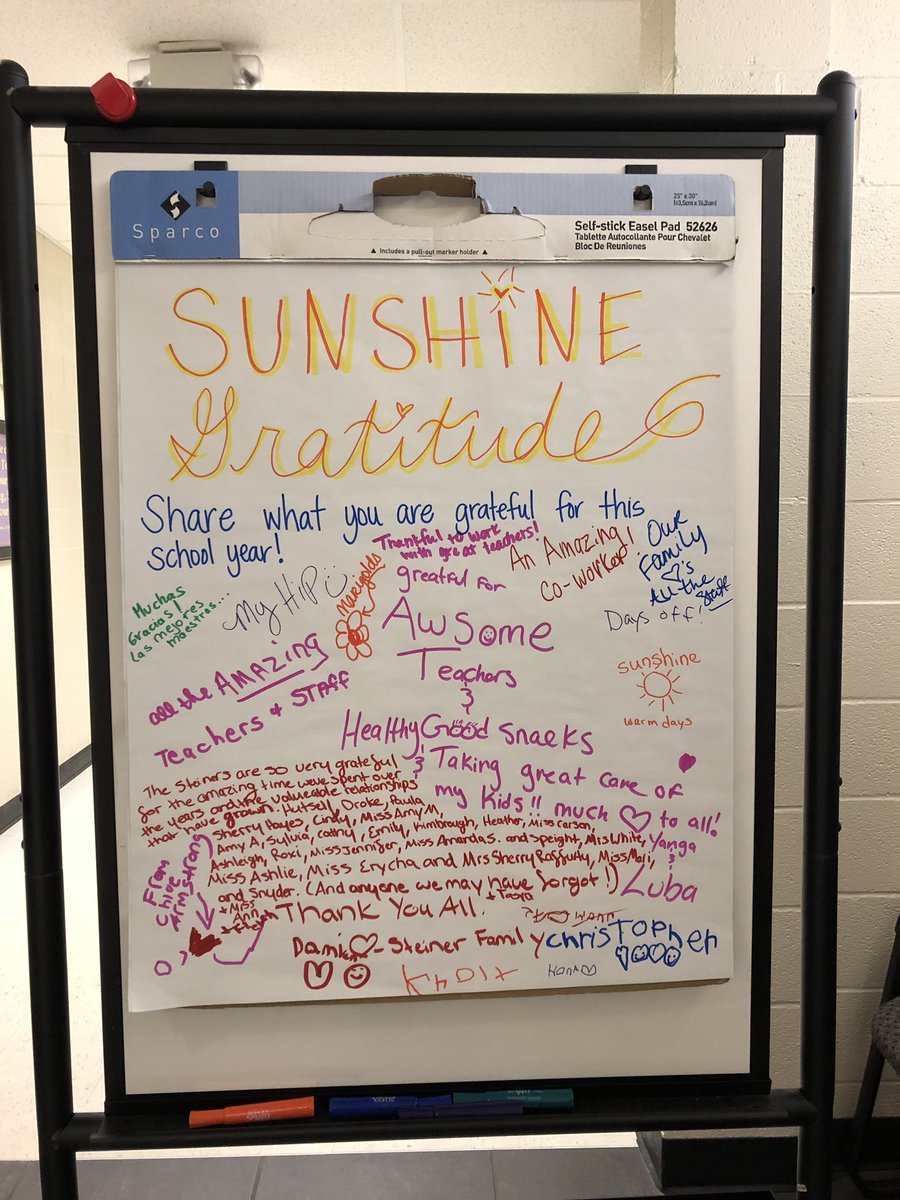 mrs_spight's tweet image. Staff, families, &amp;amp; children were invited  to honor what felt good this school year via the “Gratitude Gallery” in the @SunshineDucks entryway. Every time I walk by (5K+ steps a day) it fills my cup! You get what you focus on, peeps. ☀️🖤 #isdstrong #JoyfulLeaders #LeadWithFaith