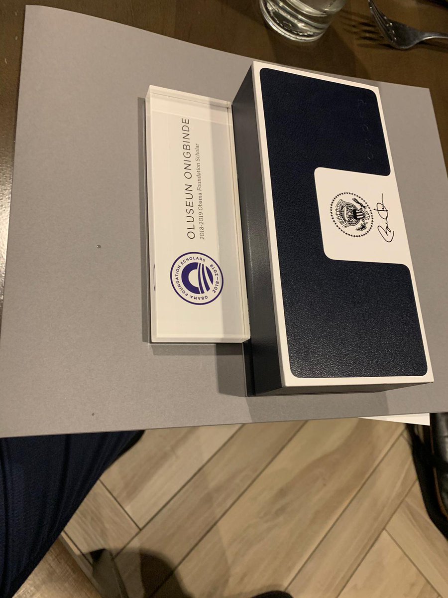 seunonigbinde's tweet photo. A special gift from a great man -  @BarackObama. 

Thank you @ObamaFoundation &amp; @Columbia for everything. I am forever in your debt.

Nigeria, see you soon. 💚 https://t.co/efwhJwxe9h