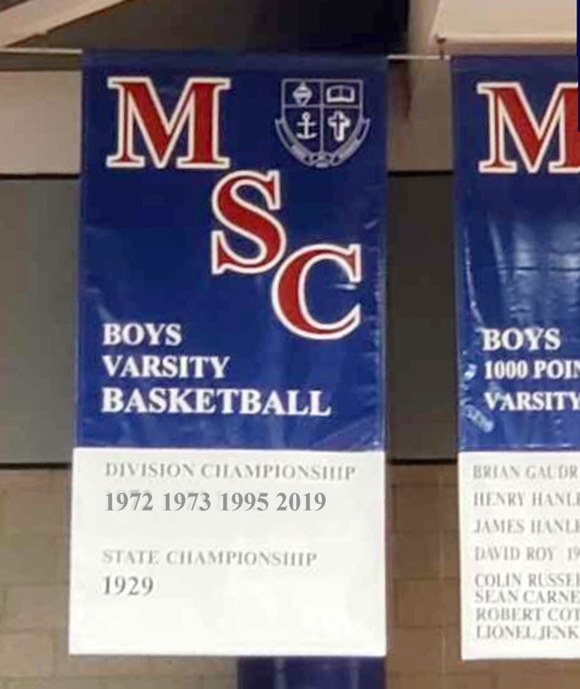MSCBasketball's tweet photo. Special night for our program this evening as we received our Division 3 East championship pullovers and added another year on the banner! #MountPride https://t.co/Zfbw7AmQac