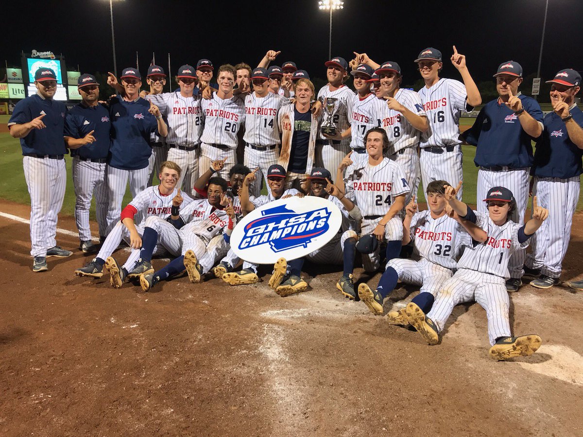 OfficialGHSA's tweet photo. Baseball | 4A 
Congratulations to the Patriots of Northside-Columbus, the 2019 4A State Baseball Champion! 🏆

@MizunoBsballNA @Braves https://t.co/QxrcBbaSZX