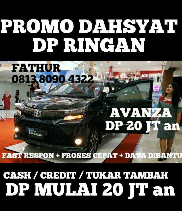 DPMURAHTOYOTA's tweet photo. 081380904322 Klik https://t.co/6xMFMtRgGh Promo TOYOTA Avanza/Calya / Agya
DP Ringan/mudah
(5 )

#kredittoyota #kredittoyotadepok #kredittoyotagdc #kredittoyotabogor #kredittoyotajakarta #kredittoyotacibinong #hargatoyotadepok #hargatoyotagdc #hargatoyotabogor #hargatoyotajakarta https://t.co/ymdKhCpvQ0