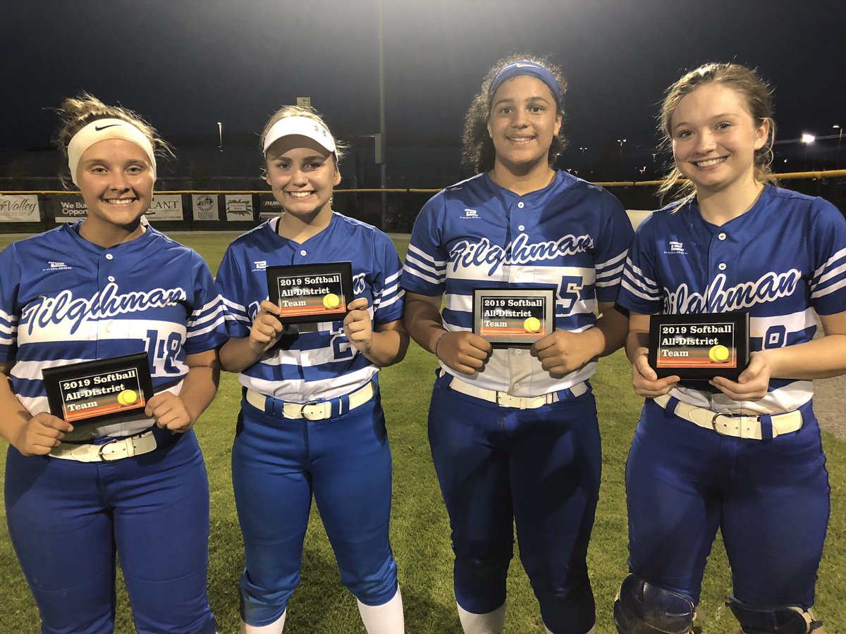 Congrats to the All District Team members from PT Softball 🥎 Chesleigh Pugh, Katie Woodruff, Rosie Minter &amp; Emma Massey