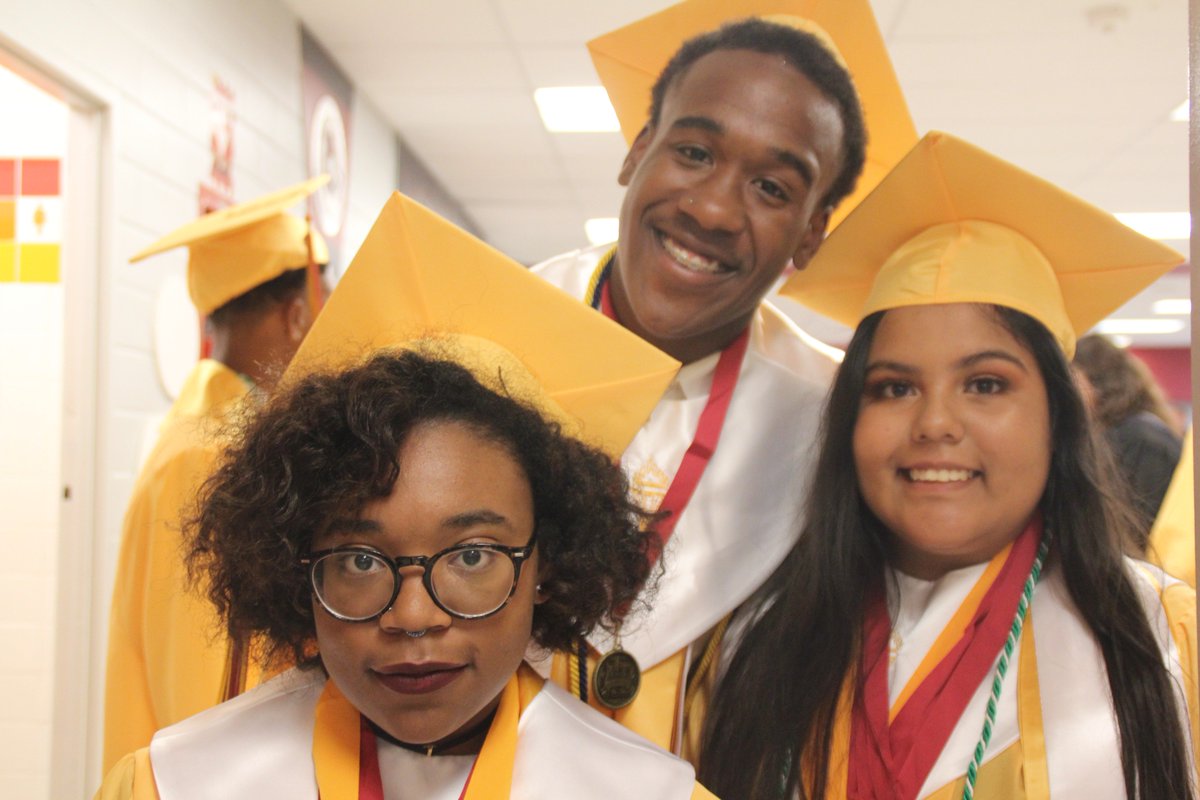 OKCPS's tweet photo. Another #OKCPSGraduation night is in the books! Congrats to our graduating seniors from @NeaVikings and @OCMHSBison! 

#Classof2019 https://t.co/oQhR9uhB3F