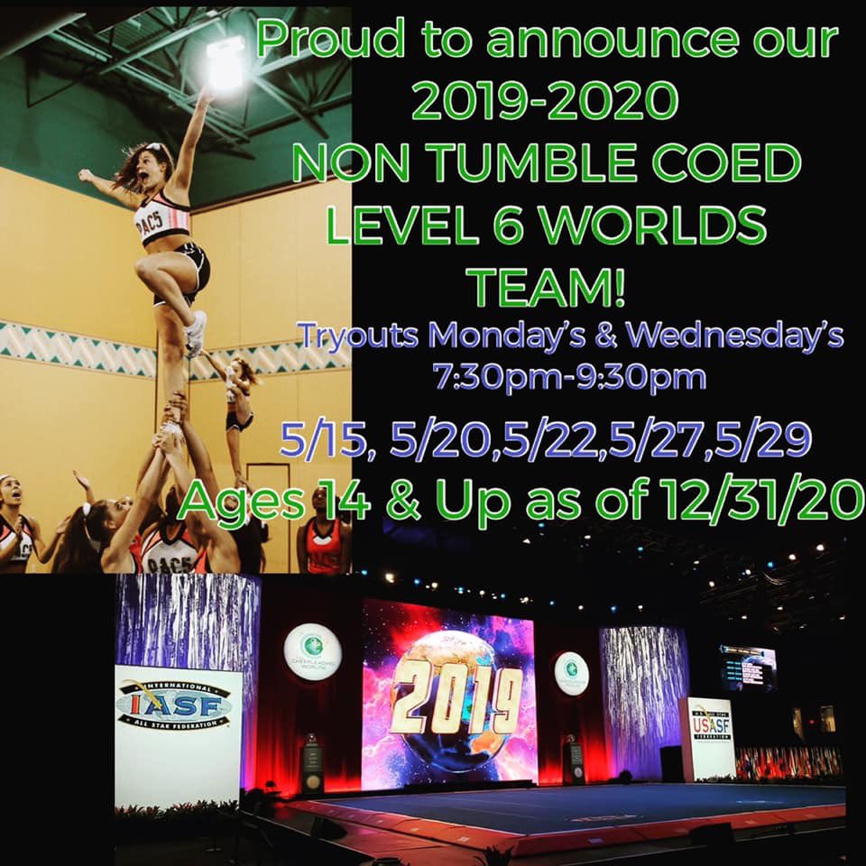 We will be having 2 worlds teams! Who’s coming to try out?!