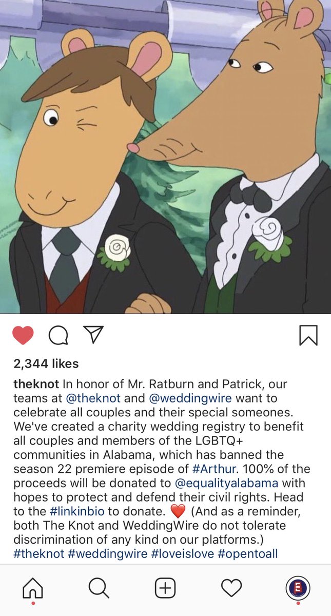 equalityalabama's tweet photo. It’s time to invest and direct resources to Alabama rather than boycott and divest. Thanks to @theknot and @WeddingWire for choosing to invest in the lives of LGBTQ Alabamians by supporting us! Help us do this work! Check out their fundraiser here: https://t.co/TRNoRNpiYX https://t.co/3UDKzQyfG0