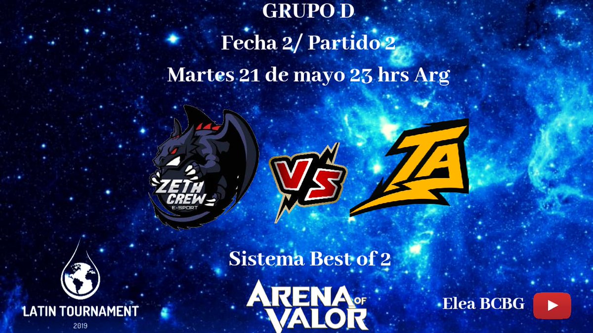 Buenas Tardes! 

Hoy a las 22H y 23H de Argentina (22H EDT) estoy casteando @arenaofvalorsp para el @LatinTournament !

No se pierden estos encuentros BO2 en mi canal de Youtube!

📺youtube.com/channel/UC-LoC…

Suerte a los equipos 🤗
