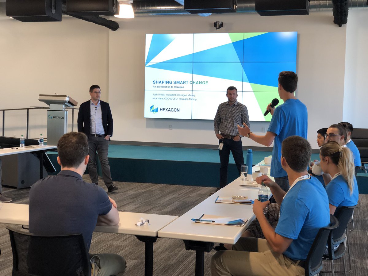 JoshSWeiss's tweet photo. Welcome Tucson MINterns to the Hexagon family!
Always one of my favorite times of the year and you bet they asked some hard questions...very sharp :) #hexagon #hexagonmining #miningtech #mining https://t.co/IxlW1B7tub