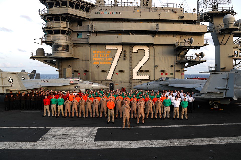 VFA86 'SIDEWINDERS' aboard #USSAbrahamLincoln CVN72 #US5thFleet in Persian Gulf. 20 May 2019.