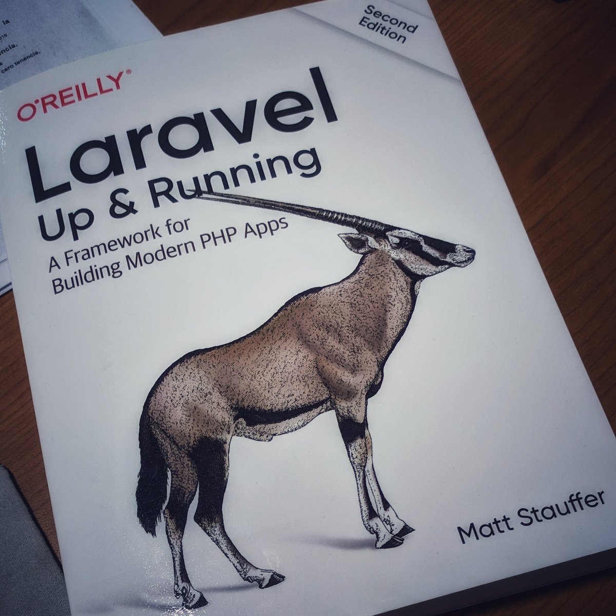 tjmth0me's tweet image. .@stauffermatt so happy I already have my copy of #LaravelUpandRunning