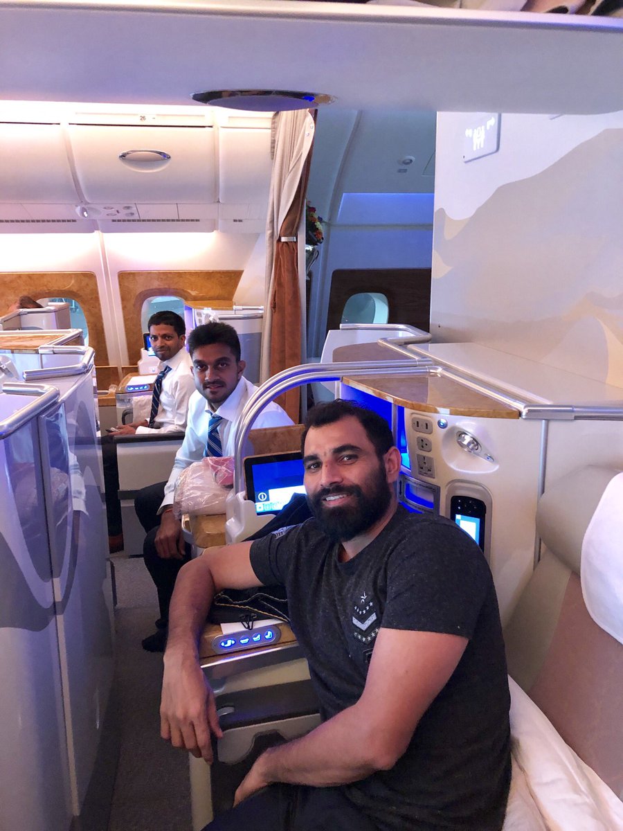 MdShami11's tweet photo. Finally ✈️✈️✈️ for World Cup #cricket #iccworldcup2019 #uk #london  @vijayshankar260 @BCCI https://t.co/pahY8L8o0j