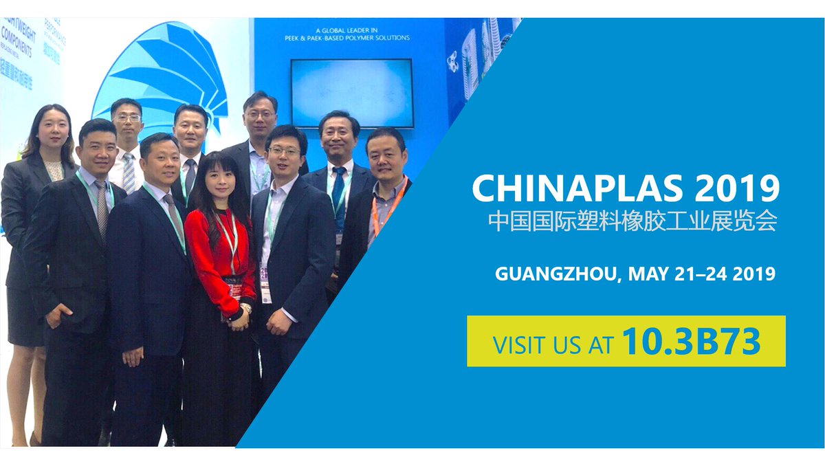 victrexplc's tweet photo. Are you at @CHINAPLAS 2019 ? Don’t miss an opportunity to learn more about high performing VICTREX PEEK solutions with our experts. #Victrex #PEEK #Shapingfutureperformance #ChinaPlas2019 https://t.co/IgRBh6ZA69