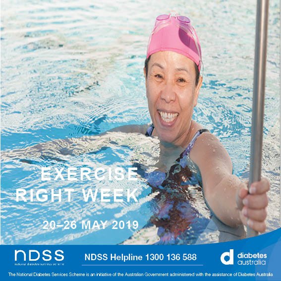 NDSS_AUS's tweet photo. There are many ways to keep active as you get older. You can walk, do some gentle swimming, work in the garden, wash the car, dance or do tai chi.#ERWeek2019 #ActiveAgeing #MoveMoreAgeBetter #diabetes https://t.co/xr66lGPFMr