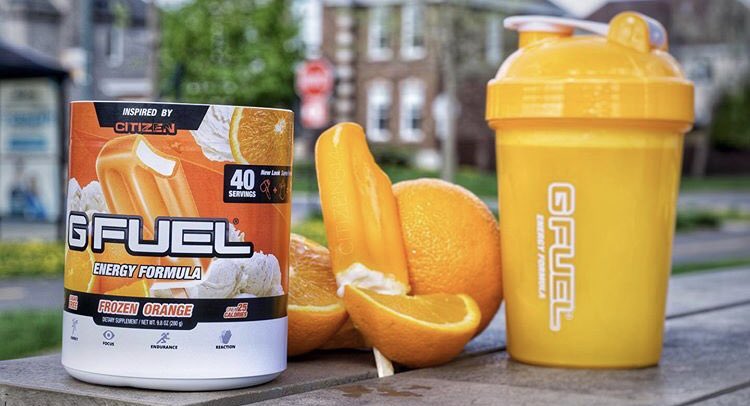 🍦🍊 FROZEN ORANGE 🍊🍦 This dude @Citizen514 went ahead and not only came up with his own #GFUEL flavor, but he also printed out the label and slapped it on a Tub! Now THAT is dedication! 🤩👏 #GFUELMAGIC ✍️