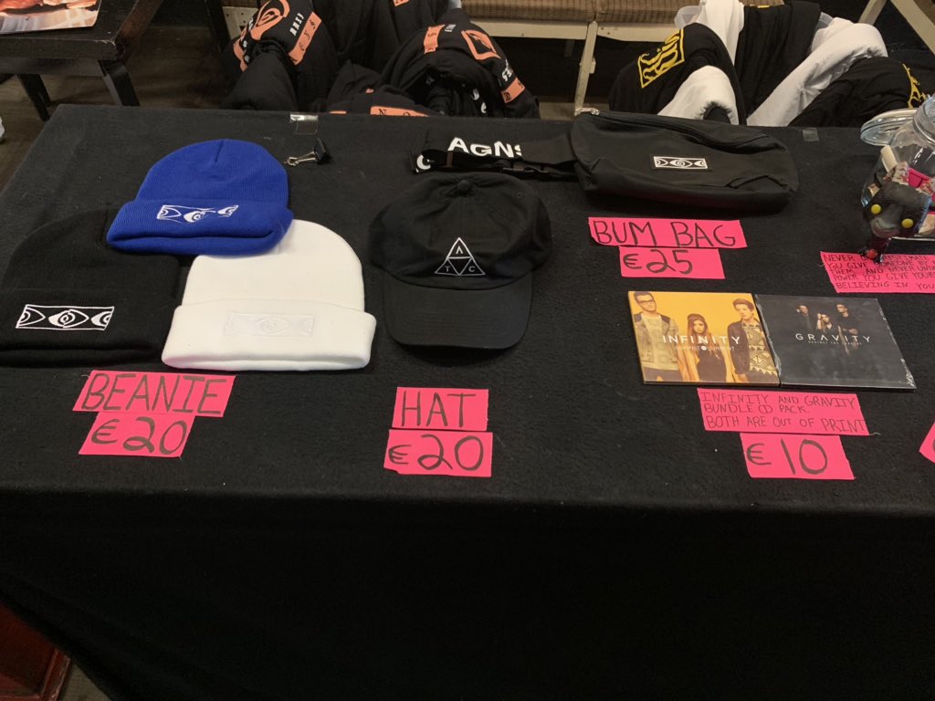 ATC_BAND's tweet photo. Currently being sold on this EU run! Reply to this with photos of the merch you got/you wearing our merch for a chance to be featured on our IG stories this friday! 🖤

***Reminder for those coming to future shows: we can accept CASH ONLY on this tour, no cards. https://t.co/r0C9gbUnhY
