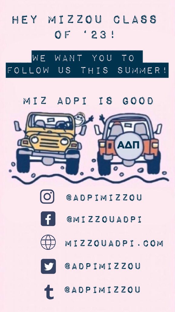 Stay up to date on all things Mizzou ADPi this summer by following our social media! #MIZADPi