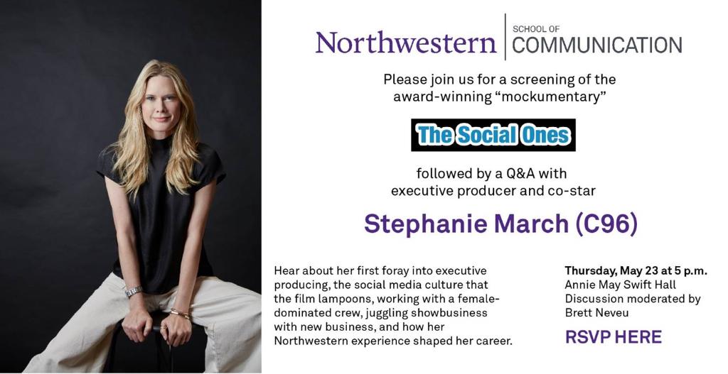 NorthwesternU's tweet photo. Alum @MarchStephanie's #NorthwesternDirection took her from acting to entrepreneurship and philanthropy to executive producing. Learn more about her journey and screen her first film on Thurs. May 23: https://t.co/V6NEM1nqlE https://t.co/nz22334pB9