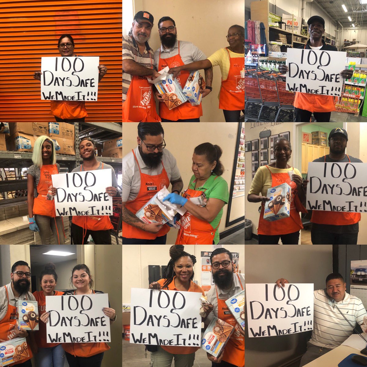 MiguelFuentesTX's tweet photo. 💯 Days Safe!... Spread the word with some good ol Ice cream!!! #LancasterFamily #TheHomeDepot #Store8976 #SafetyInAction https://t.co/yzMDuJdH8d