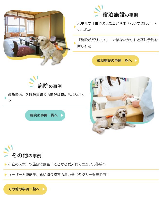 日本盲導犬協会 日本盲導犬 協会より 本日5 22は ほじょ犬の日 身体障害者補助犬法が成立した記念日です 法律施行から17年たちますが まだ約6割の盲導犬 ユーザーが受け入れ拒否にあい 傷ついています どうか現状を知ってください 盲導犬受入れ 日本盲導犬協会 日本盲導犬 協会より 本日5 22は ほじょ犬の日 身体障害者補助犬法が成立した記念日です 法律施行から17年たちますが まだ約6割の盲導犬 ユーザーが受け入れ拒否にあい 傷ついています どうか現状を知ってください 盲導犬受入れ