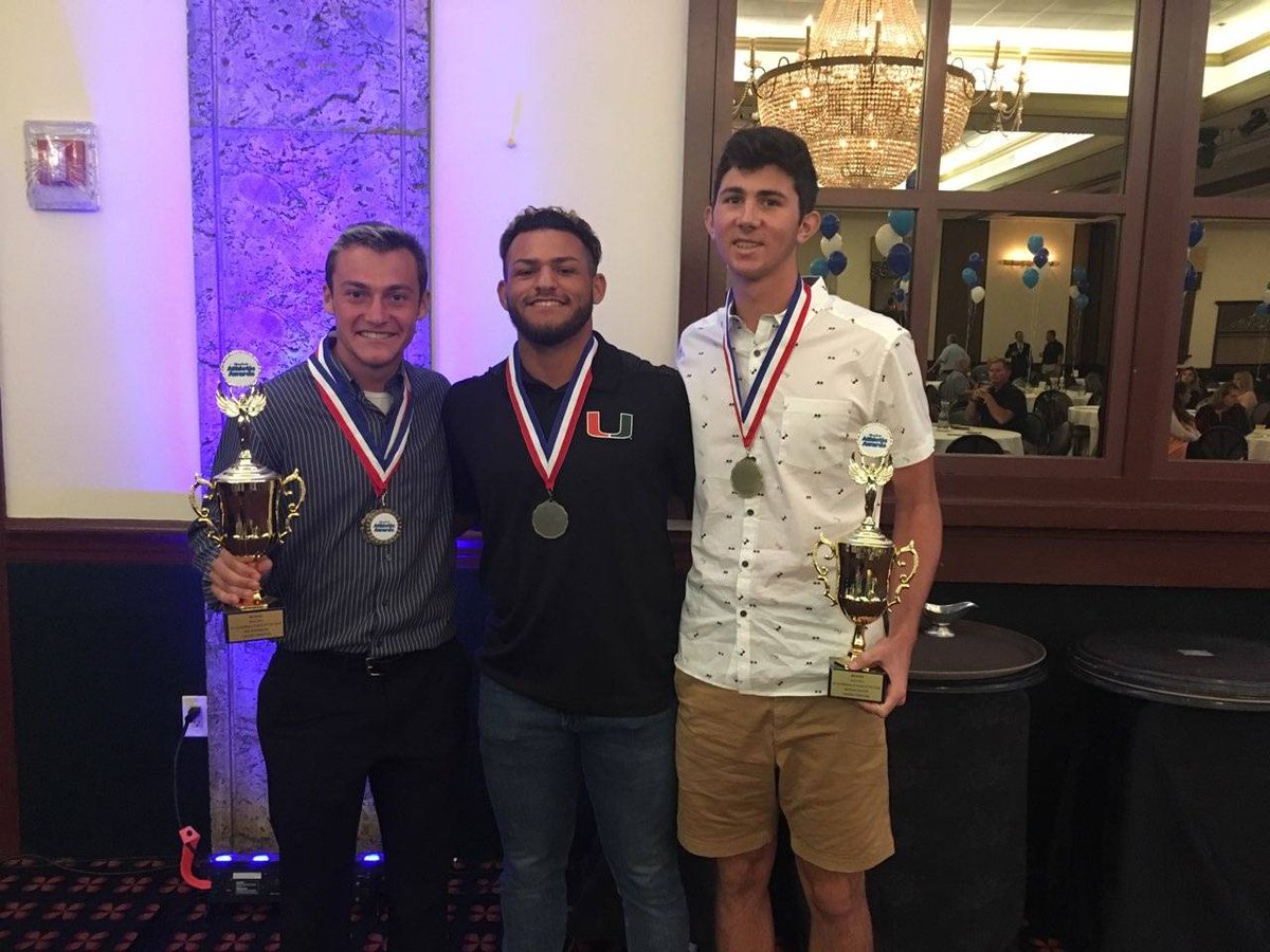 GOCCAEAGLES's tweet photo. Congrats to CCA Baseball players on The accomplishments recognized at the Miami Harald #AllBroward Sports Breakfast. Dante Girardi, Irv Carter, Ben Rozenblum, Andy Painter and Mykanthony Valdez were first team. Ben was MVP and Andy was Pitcher of the Year. https://t.co/UTKg6gq3Ci