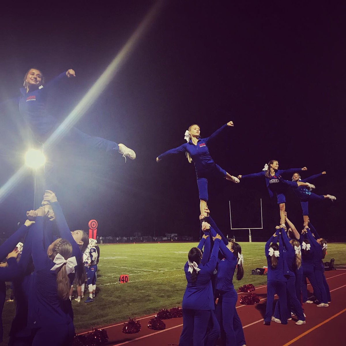 CheerGoshen's tweet photo. Who wants to be cheering under the lights with us this year? It is almost football 🏈 season!!! Tryouts are June 3rd at CJH! If you are interested, fill out the google form on our page! Please message us with any questions! #throwbacktofridaynightlights https://t.co/wHkGQAWhST