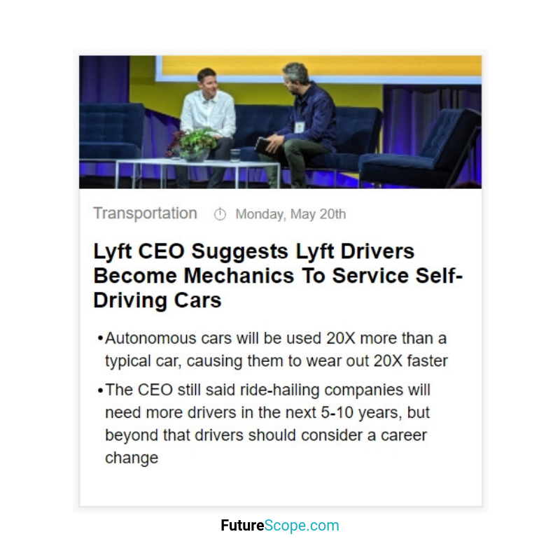 FutureScopeNews's tweet photo. Latest breakthrough #innovationinsight
Lyft CEO Suggests Lyft Drivers Become Mechanics To Service Self-Driving Cars
#AutonomousVehicles #selfdriving #SelfDrivingCars #Lyft #uber #automation #Innovations #Singularity #trends #future #futurist #futuristic #futurism #futurescope https://t.co/P07g2VyHlX