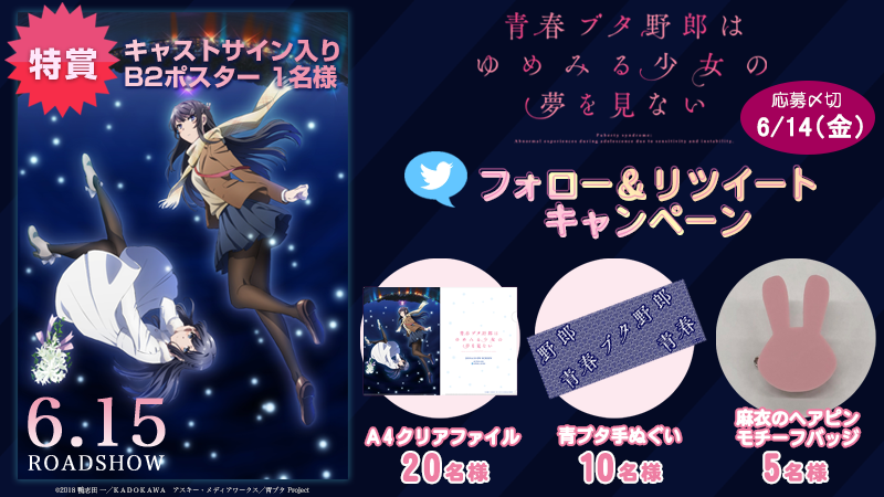 青春ブタ野郎はゆめみる少女の夢を見ない』6/15(土)公開 🎁キャスト