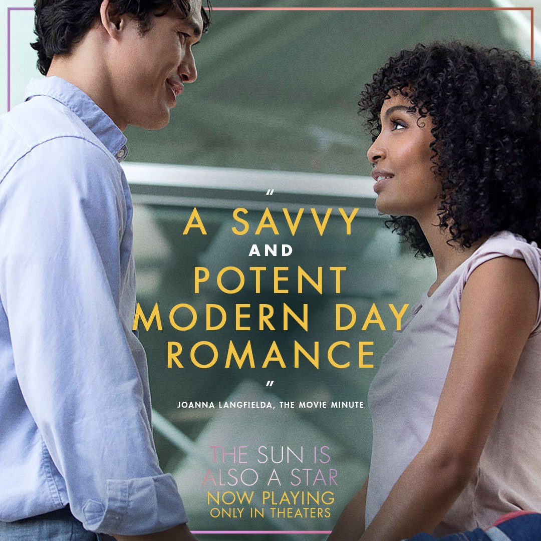 An important love story for a modern generation. #TheSunIsAlsoAStar is NOW PLAYING only in theaters. Get tickets now: fandango.com/TheSunIsAlsoAS…