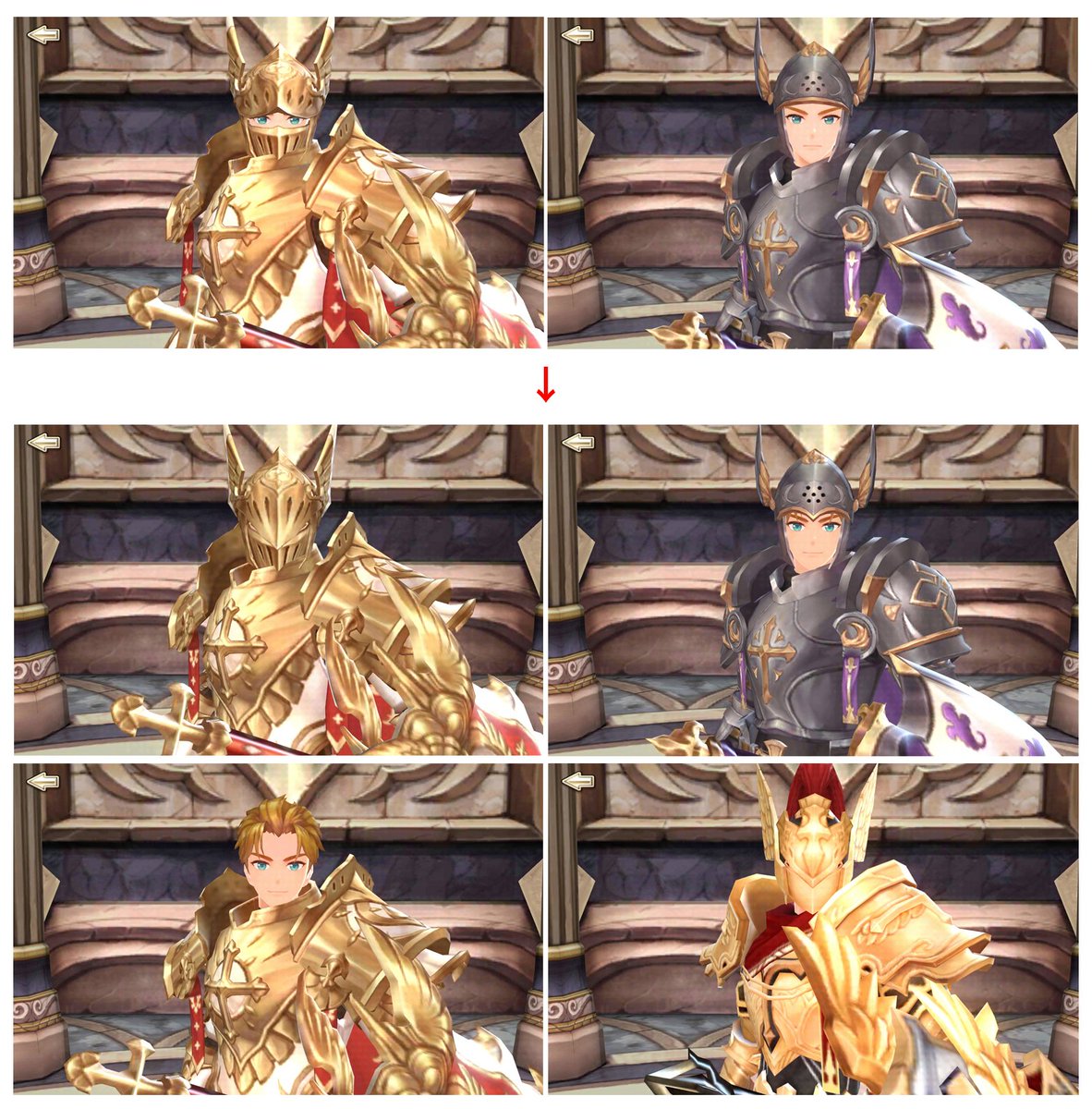 Twitter पर キングスレイド攻略まとめwiki 電ファミ 本日実施された臨時メンテナンスで フレイ クレオ ロイ クラウスのビジュアルが再修正されました クラウスは兜のon Offのオプションが追加され 旧星5衣装も選択可能になっています キングスレイド