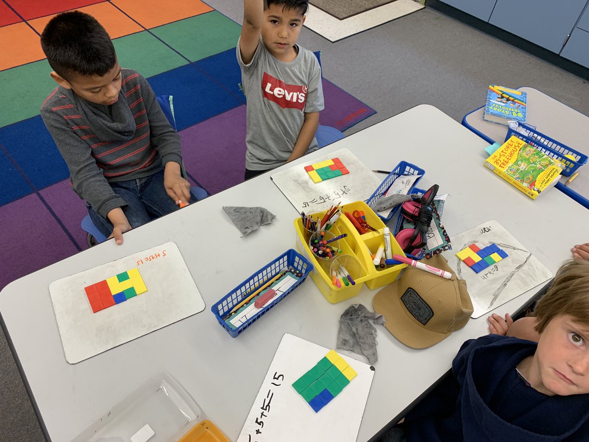 These kids nailed it using tile manipulative to create equal groups and a repeated addition sentence! Proud teacher!