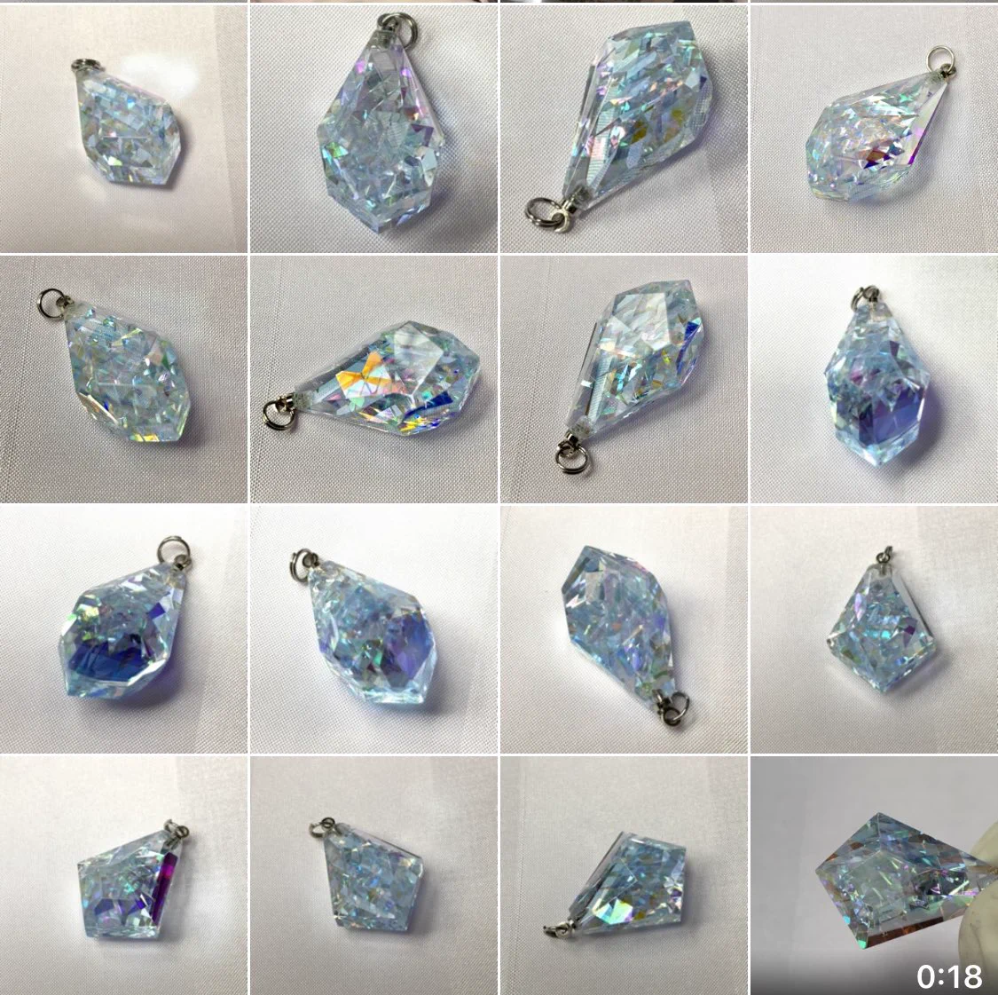 虹の結晶　モナジー工房 モナジー工房 ｢虹の結晶｣積層ガラス研磨アクセサリー専門制作