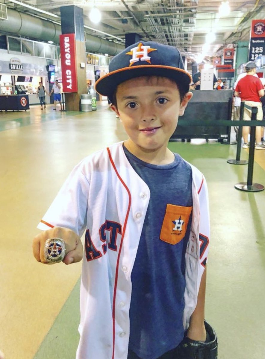 laurak81's tweet photo. My sons fandom started at birth (2010 and 2013)! Yes that’s a real World Series ring! #StrosTuesday https://t.co/AygvFJKZOj