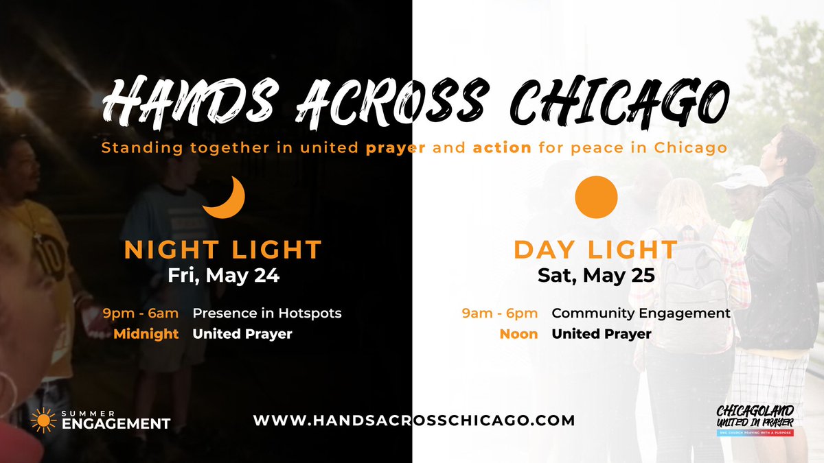 #HandsAcrossChicago is just 3️⃣ days away!

HandsAcrossChicago.com 

#Chicago #prayer #unity