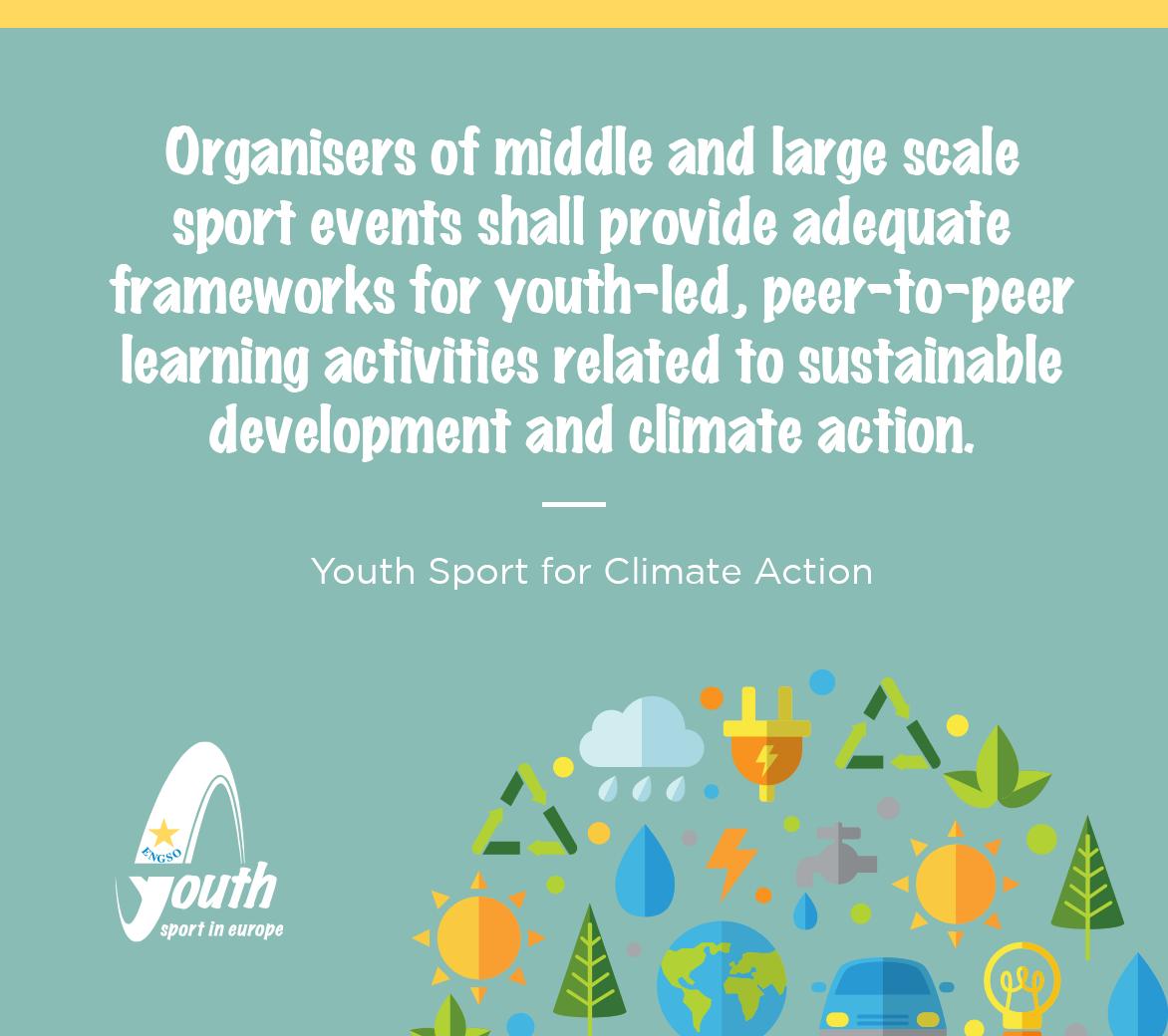 EngsoYouth's tweet photo. 💚

We believe organisers of #sport events shall provide ➡️ frameworks for youth-led, peer-to-peer learning activities related to #SustainableDevelopment &amp; climate action. 

#ENGSOyouth on Youth Sport for Climate Action 👉 https://t.co/TeTa08v5pR 

#GreenSport #Sustainability https://t.co/GPTdM8Bgtr