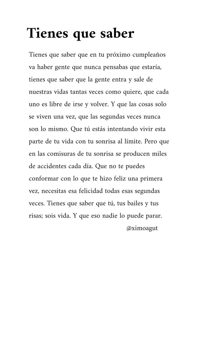 ximoagut's tweet photo. Tienes que saber. @ximoagut https://t.co/V1y6NCbQu4