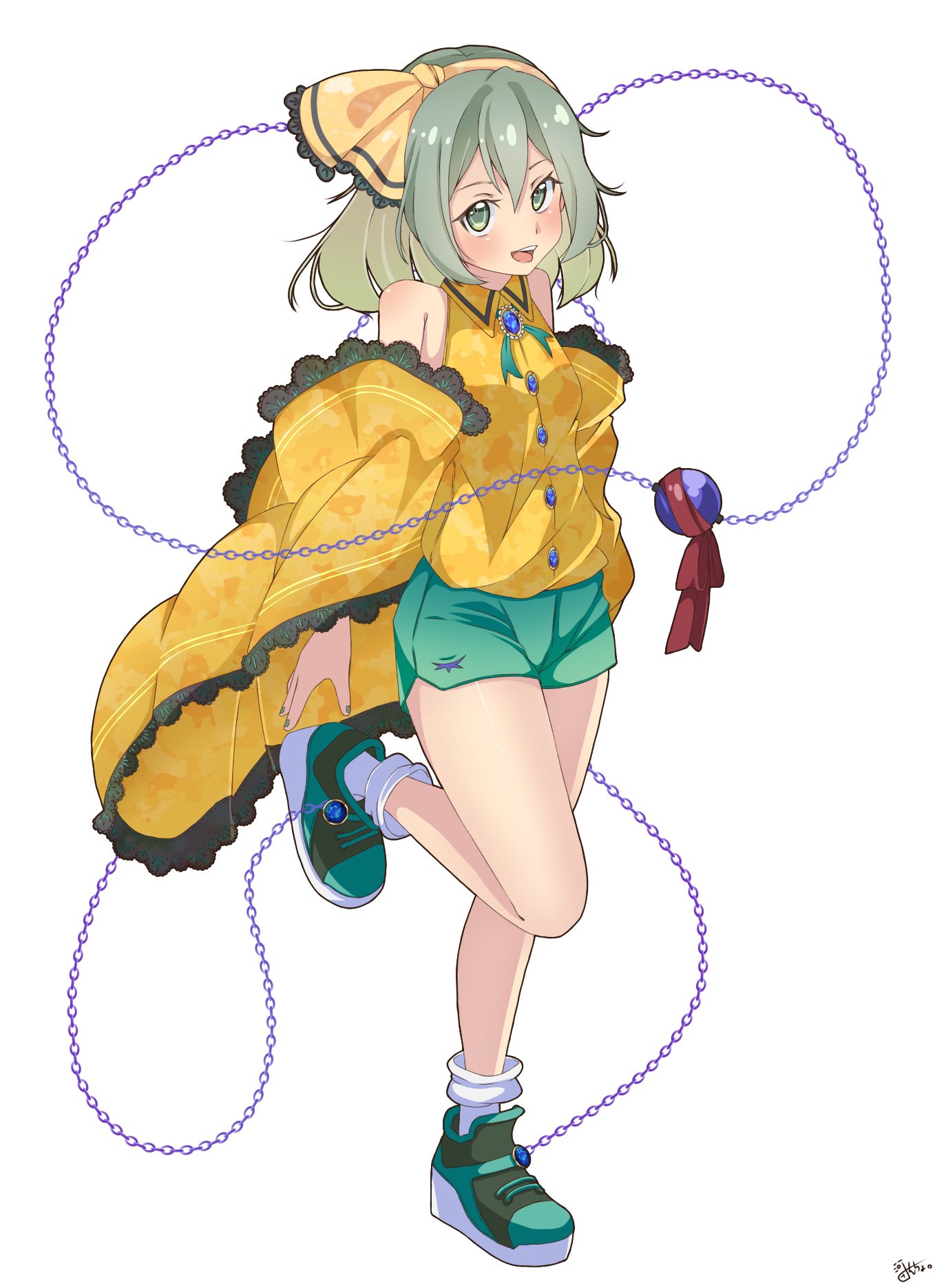 河田んちょ。│イラストレーター on X: 東方から、古明地こいしちゃんのイラストが描けました*\(^o^)* 立ち絵🕴短パン👖サードアイ🔵🎀  t.coi73aiGX4O0  X
