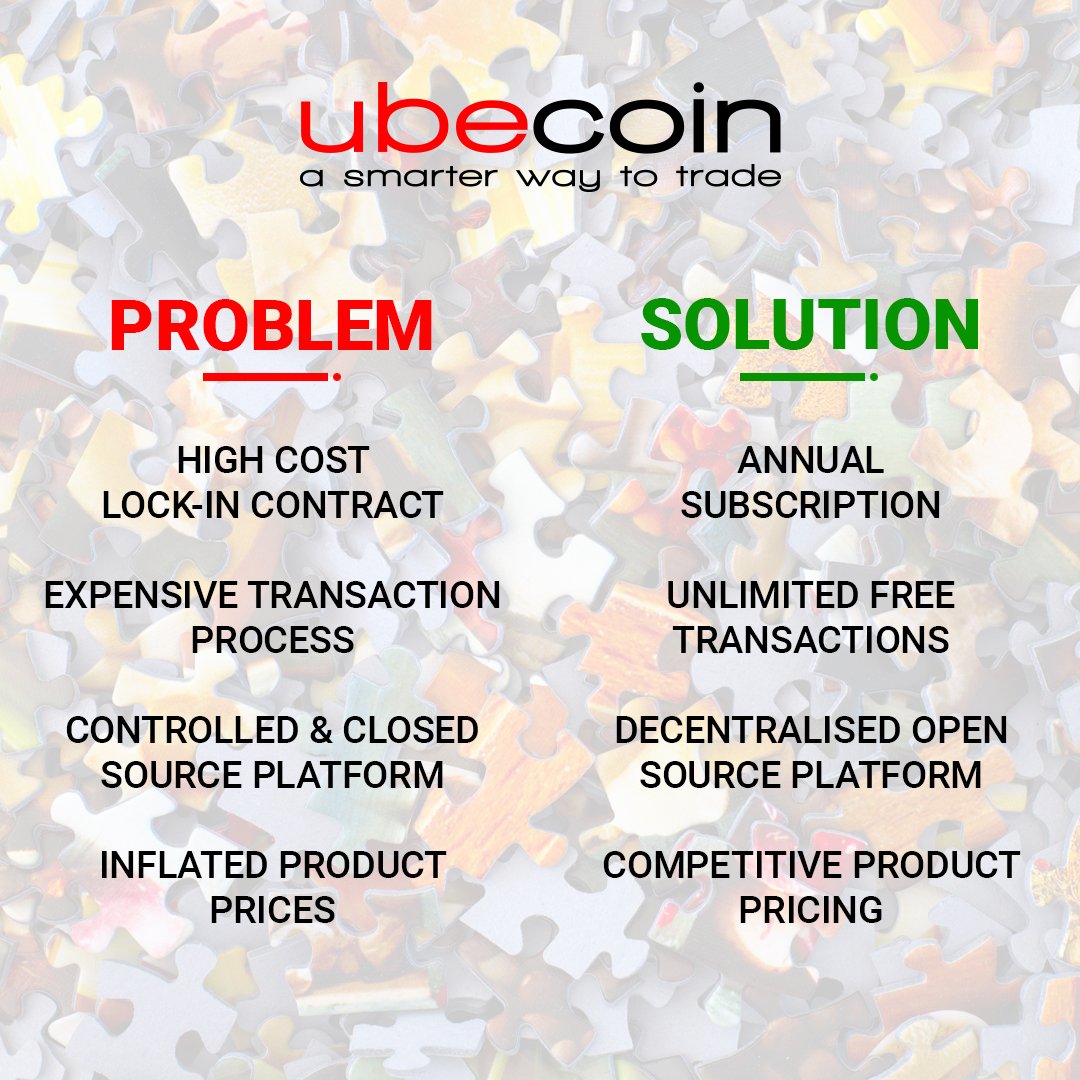 Ubecoin solving the problem in barter industry.
To know more: ubecoin.com