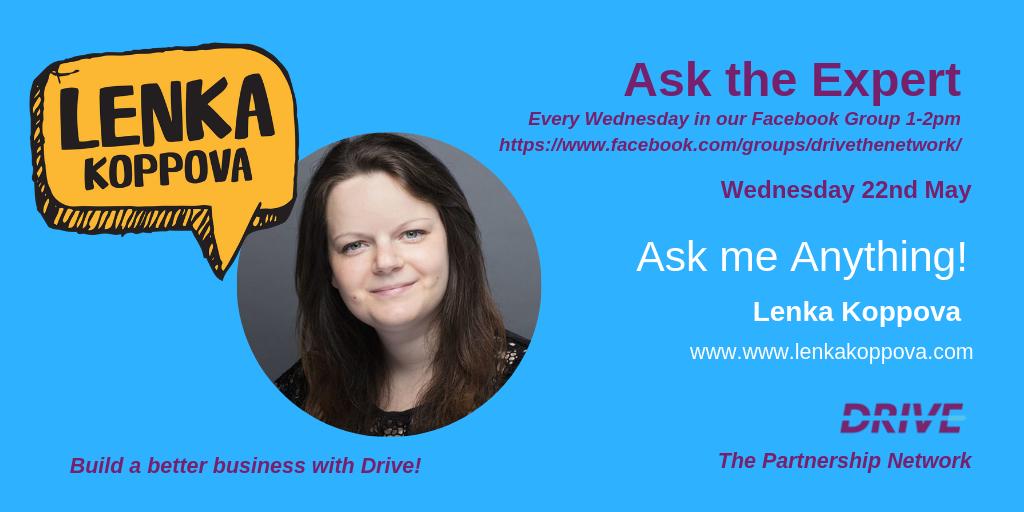 DriveTheNetwork's tweet image. Today&apos;s Ask the Expert is @lenkakopp  We all know Lenka for her amazing social media consultancy skills and she has some very important updates to share with us as well as talking about #CSMDay2019. 
The live Q&amp;amp;A starts in our Facebook Group at 1pm or leave your questions below.